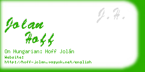 jolan hoff business card
